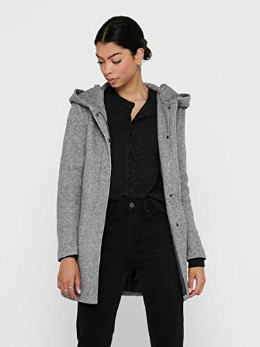 Only onlSEDONA Coat OTW Noos Abrigo, Gris (Light Grey Melange), 40 (Talla del Fabricante: Large) para Mujer