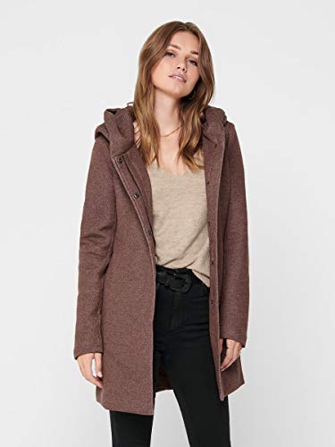 Only ONLSEDONA Light Coat OTW Noos Abrigo, Chocolate Fondant/Detail:Melange, S para Mujer