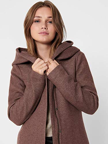 Only ONLSEDONA Light Coat OTW Noos Abrigo, Chocolate Fondant/Detail:Melange, S para Mujer