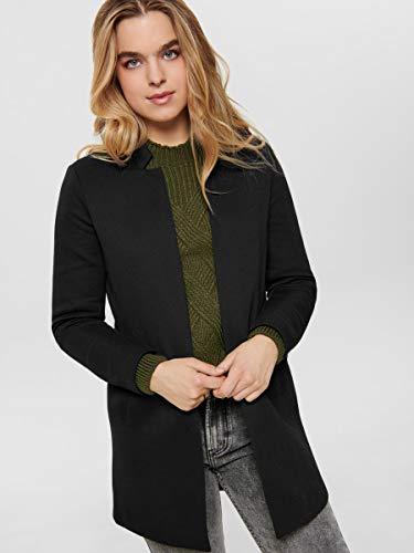 Only Onlsoho Coatigan Otw Noos Abrigo de Mezcla de Lana, Black, M para Mujer