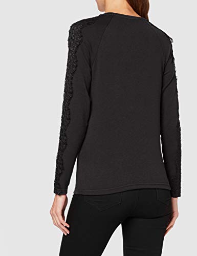 Only Onltinna L/s Crochet Top Jrs Sudadera, Negro (Black Black), 42 (Talla del Fabricante: Large) para Mujer