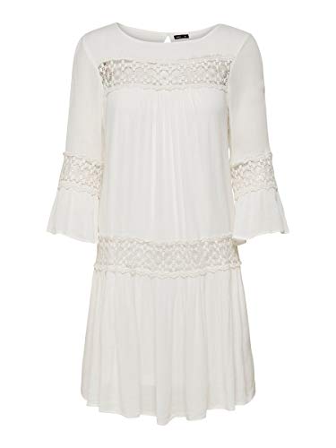 Only ONLTYRA 3/4 Life Short Dress WVN Noos Casual, Cloud Dancer, 34 para Mujer