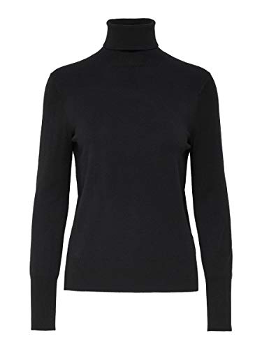 Only Onlvenice L/s Rollneck Pullover Knt Noos Camiseta Cuello Alto, Negro (Black Black), Small para Mujer