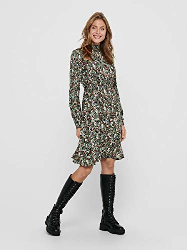 Only ONLVICK L/S Short Dress WVN Vestido, Azul Oscuro, L para Mujer