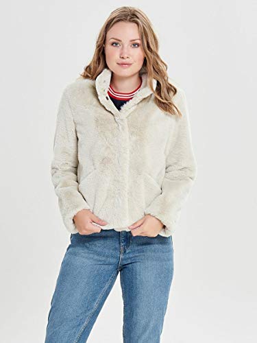 Only Onlvida Faux Fur Jacket Otw Noos Chaqueta, Gris (Pumice Stone Pumice Stone), Medium para Mujer