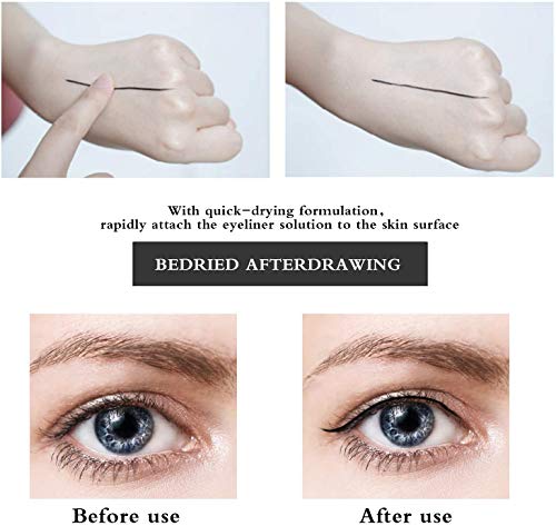 Onlyoily Delineador de ojos a prueba de agua, delineador líquido negro, resistente al agua, antiincrustante, 36 horas delineador líquido de larga duración