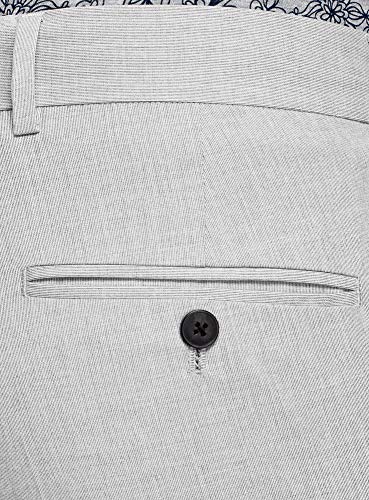 oodji Ultra Hombre Pantalones Clásicos Ajustados, Gris, 42