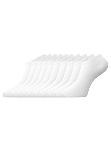 oodji Ultra Mujer Calcetines Tobilleros (Pack de 10), Blanco, 35-37