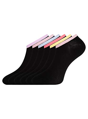oodji Ultra Mujer Calcetines Tobilleros (Pack de 6), Multicolor, 35-37
