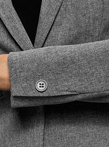 oodji Ultra Mujer Chaqueta Básica Ajustada, Gris, ES 42 / L