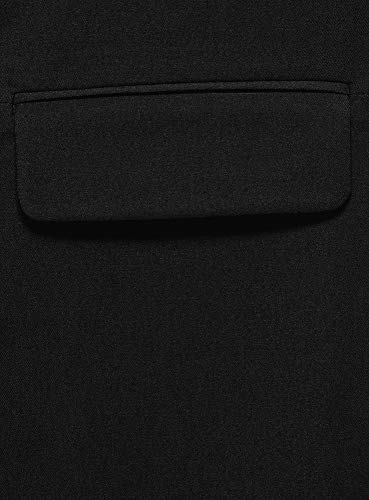 oodji Ultra Mujer Chaqueta con Mangas 3/4 sin Cierre, Negro, ES 40 / M