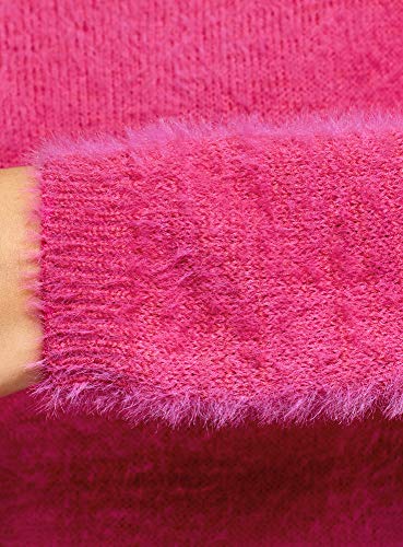 oodji Ultra Mujer Jersey de Punto con Espalda Alargada, Rosa, ES 36 / XS