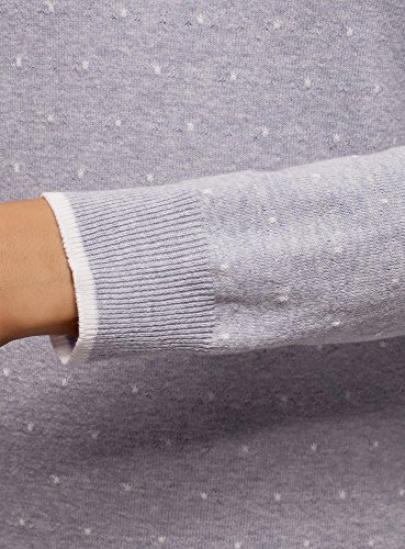 oodji Ultra Mujer Jersey Recto con Cuello Redondo, Morado, ES 36 / XS