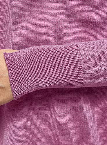 oodji Ultra Mujer Jersey Recto con Escote Redondo, Morado, ES 44 / XL