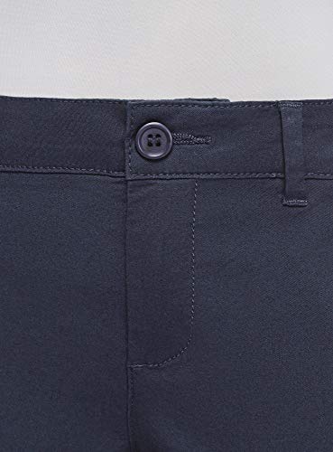 oodji Ultra Mujer Pantalones Chinos de Algodón, Azul, 44