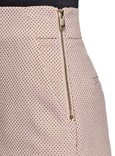 oodji Ultra Mujer Pantalones Cortos de Jacquard de Tiro Alto, Rosa, ES 40 / M