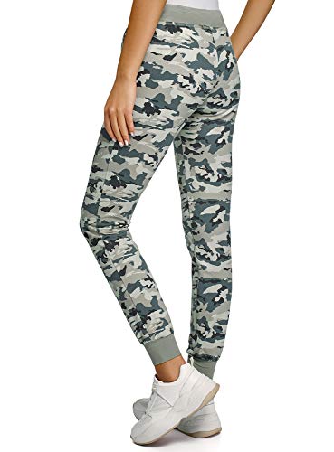 oodji Ultra Mujer Pantalones de Punto con Cordones, Verde, M