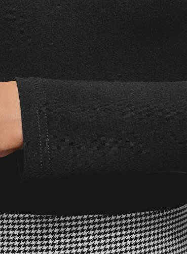 oodji Ultra Mujer Suéter de Cuello Alto Básico, Negro, ES 40 / M