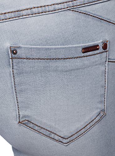 oodji Ultra Mujer Vaqueros Skinny Push-Up, Azul, 29W / 32L (ES 42 / L)