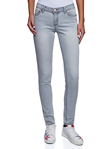 oodji Ultra Mujer Vaqueros Skinny Push-Up, Azul, 29W / 32L (ES 42 / L)