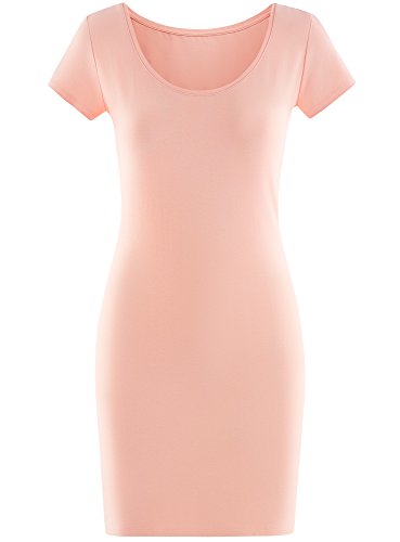 oodji Ultra Mujer Vestido Ajustado de Punto, Rosa, ES 34 / XXS