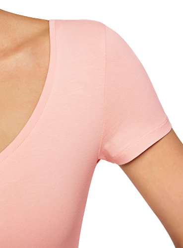 oodji Ultra Mujer Vestido Ajustado de Punto, Rosa, ES 34 / XXS