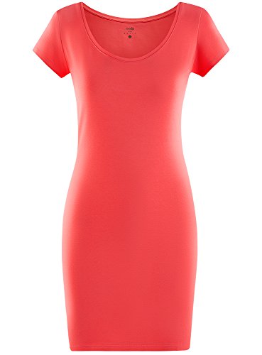oodji Ultra Mujer Vestido Ajustado de Punto, Rosa, ES 38 / S