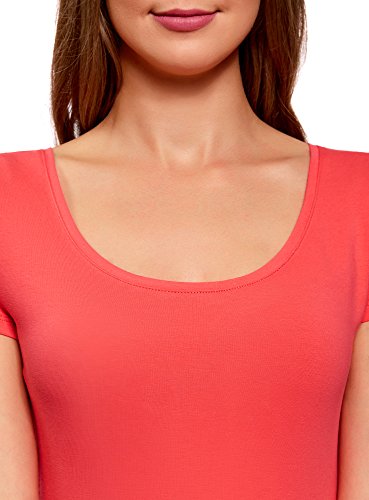 oodji Ultra Mujer Vestido Ajustado de Punto, Rosa, ES 38 / S