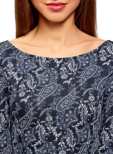 oodji Ultra Mujer Vestido de Punto Básico, Azul, ES 36 / XS