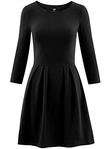 oodji Ultra Mujer Vestido de Punto Entallado, Negro, ES 42 / L