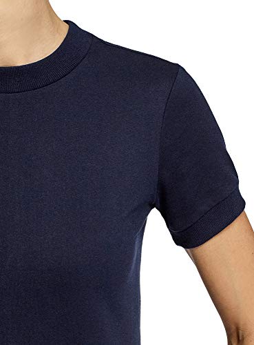 oodji Ultra Mujer Vestido Holgado de Punto, Azul, ES 34 / XXS