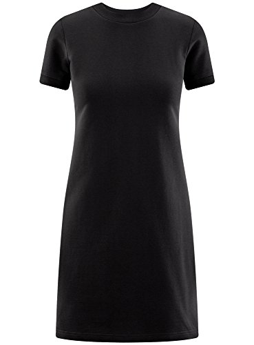oodji Ultra Mujer Vestido Holgado de Punto, Negro, ES 42 / L
