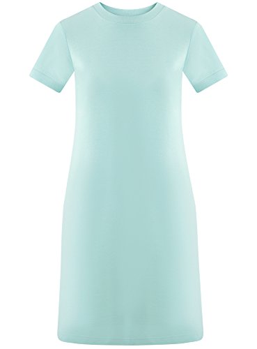 oodji Ultra Mujer Vestido Holgado de Punto, Turquesa, ES 36 / XS