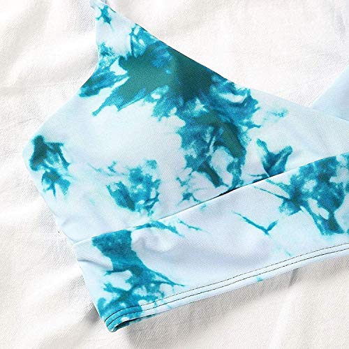 ORANDESIGNE Conjuntos de Bikinis para Mujer Push Up Bikini Traje de Baño de Tanga de Cintura Alta Trajes de baño Adecuado Viajes Playa Natación D Verde L