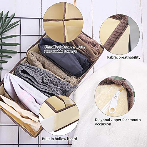 Organizador de Ropa Interior, 2 Sombrero Rack y Armario Plegable cajón Divisor 4 Juegos, para Ropa Interior Calcetines Bufandas Sujetador Pañuelos Interior Organizadores de cajones