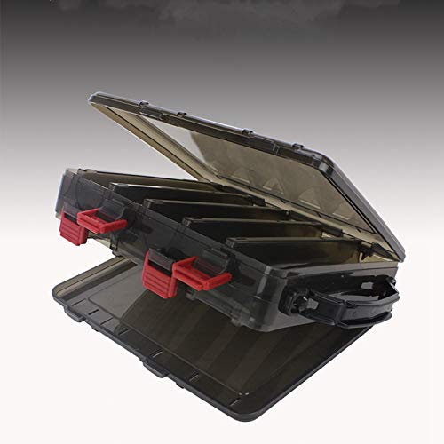 OriGlam - Caja para señuelos de pesca, 10 compartimentos impermeables, organizadores de cajas para chaleco, pesca con mosca