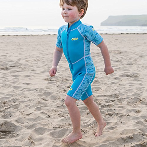 Osprey Toddlers 3 mm Shorty Summer Traje de Neopreno con SPF 50 niñas, Infantil, Tiburones-Azul, Edad 1