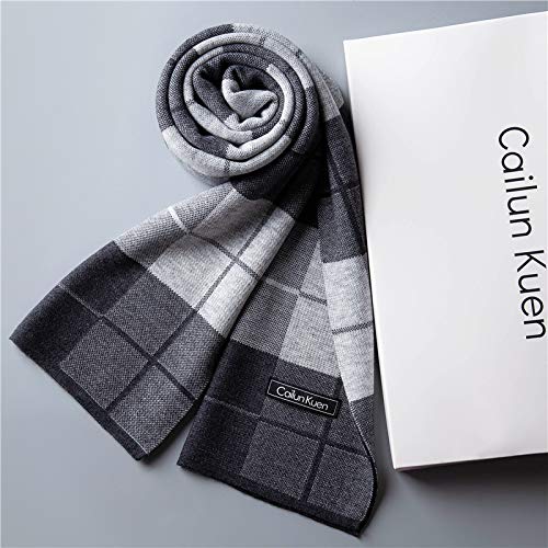 Otoño E Invierno Hombres Bufanda Hombres Versión Coreana De La Cuadrícula Negocio Casual Cuello Cálido 180CM Ca