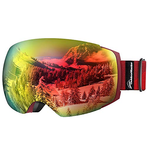 OutdoorMaster Gafas de esquí Pro - Lente Intercambiable sin Marco 100% Protección UV400 Gafas Ski Snowboard for Mujer & Hombre