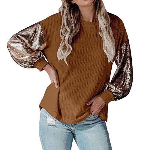 Overdose Blusa para Mujer OtoñO Primavera Nueva Mejor Venta De Moda Casual De Manga Larga Color Block Stripe Button Camisetas Tops