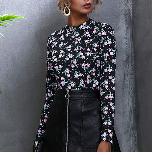 Overdose Blusa para Mujer OtoñO Primavera Nueva Mejor Venta De Moda Casual De Manga Larga Color Block Stripe Button Camisetas Tops (Small, Estilo10)