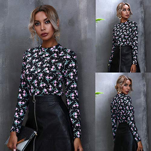 Overdose Blusa para Mujer OtoñO Primavera Nueva Mejor Venta De Moda Casual De Manga Larga Color Block Stripe Button Camisetas Tops (Small, Estilo10)