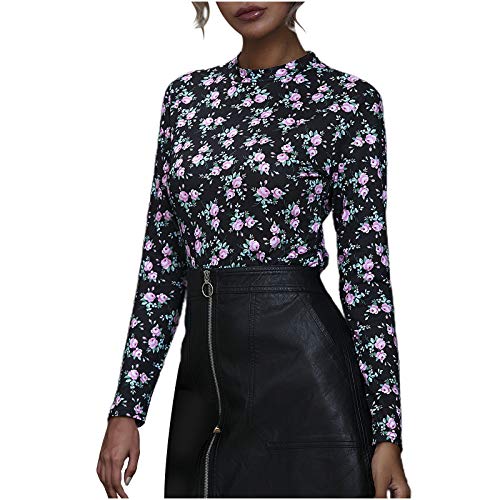 Overdose Blusa para Mujer OtoñO Primavera Nueva Mejor Venta De Moda Casual De Manga Larga Color Block Stripe Button Camisetas Tops (Small, Estilo10)