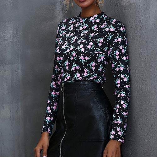 Overdose Blusa para Mujer OtoñO Primavera Nueva Mejor Venta De Moda Casual De Manga Larga Color Block Stripe Button Camisetas Tops (Small, Estilo10)