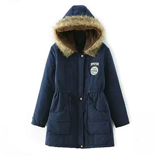 OverDose mujer Overdose Chaqueta con Capucha del Cuello De Piel De Las Caliente ejor Vender 2018 Parka De Invierno Outwear para Mujer M N-azul Marino