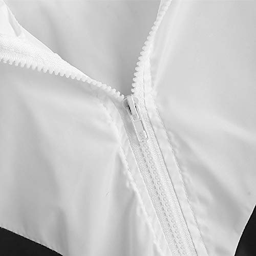 Overdose Nuevo Modelo De Moda Mujeres Manga Larga Patchwork Piel Fina Trajes con Capucha Cremallera Casual Sport Coat Sudadera con Capucha Superior (M, R-Amarillo)