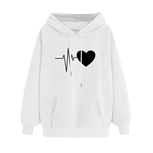 Overdose Sudadera con Capucha Y Manga Larga para Mujer Sudadera con Capucha Y CáLido con Jeans Sudaderas con Capucha Top Blusa Nuevo OtoñO