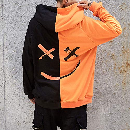Overdose Sudadera Hombres Patchwork Slim Fit Hoodie OtoñO Moda Outwear Nueva Blusa Adolescente Top 2018 Sudadera (Small, y-Blanca)