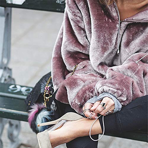 Overdose SuéTer Esponjoso para Mujer Abrigo CáLido Sudadera con Capucha De Manga Larga Sudadera Sudadera con Capucha Sudadera con Capucha De Gran TamañO (M, Púrpura)