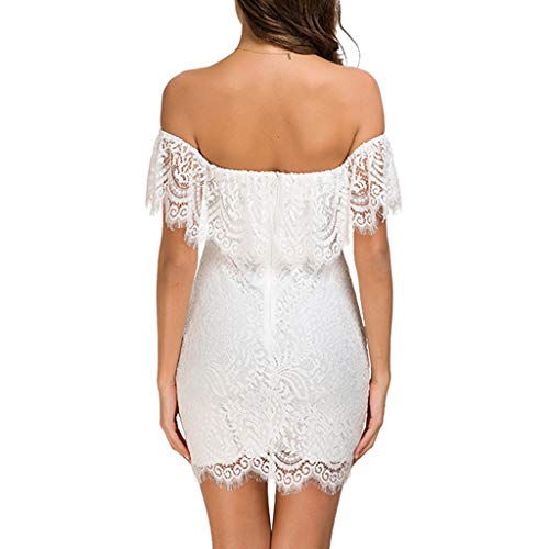 OverDose Vestido Sin Mangas De Las Mujeres Delgadas Del Verano Del CordóN Que Cose El Vestido De La Princesa Con El Vestido De La Dama De Honor De La Correa (M, Blanco)